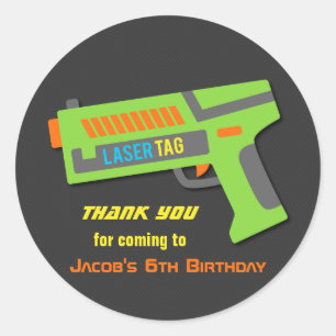 Kids Laser Tag Birthday Party Favor Stickers