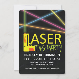 Kids Laser Tag Birthday Party Invitation