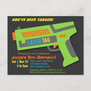Kids Laser Tag Birthday Party Invitations
