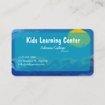 kids leaning center Business card (editable)
