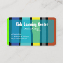 kids leaning center Business card (editable)