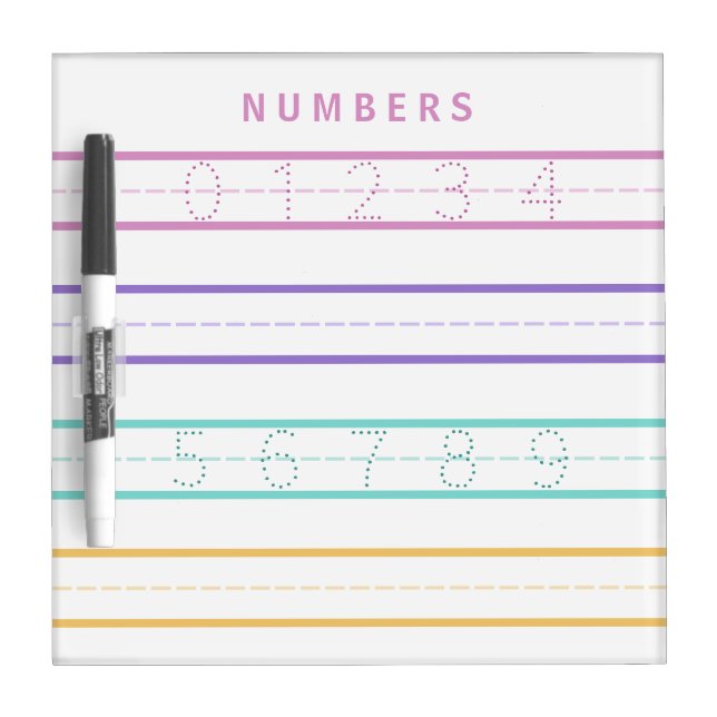 Kids Learn Numbers Tracing Writing Practice Chart Dry Erase Board (Front)