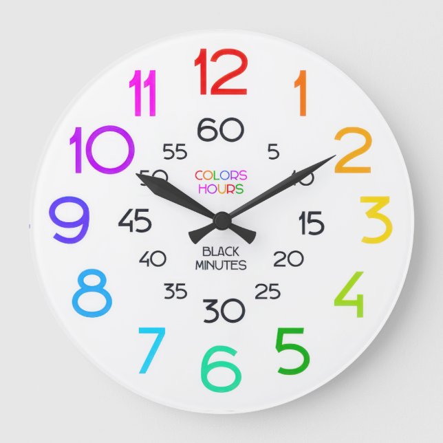  Kids Learn to Tell Time Classroom Wall Clock (Front)