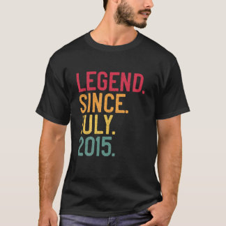 Kids Legend Since July 2015 6Th Birthday 6 Years O T-Shirt