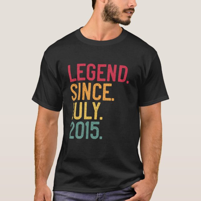 Kids Legend Since July 2015 6Th Birthday 6 Years O T-Shirt (Front)
