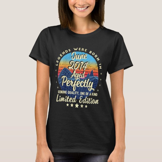 Kids Legends Were Born In June 2014  8 Years T-Shirt (Front)