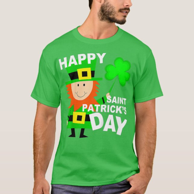 Kids Leprechaun Gift for Boys Girls Happy Saint T-Shirt (Front)