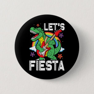 Kids Lets Fiesta Dino Trex Cute Toddler Boys Cinco Button