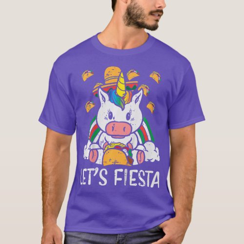 Kids Lets Fiesta Unicorn Cute Cinco De Mayo Girls  T_Shirt