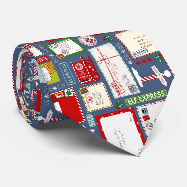 Kids Letters to Santa Christmas Neck Tie (Rolled)