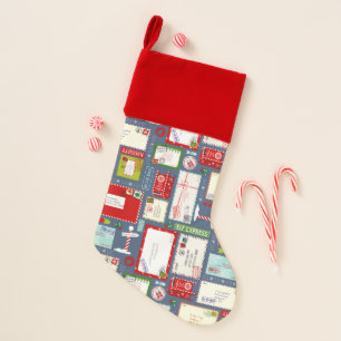 Kids Letters to Santa l Christmas Pattern Christmas Stocking