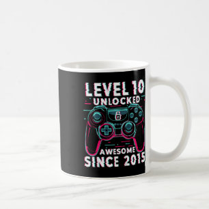 Kids Level 10 Unlocked Video Game 10th Birthday Ga Coffee Mug