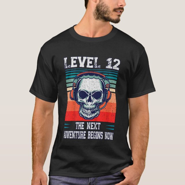 Kids Level 12 Unlocked  Next 12th Birthday Gamer A T-Shirt (Front)