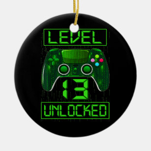 Kids Level 13 Unlocked Funny Video Gamer 13th Ceramic Ornament