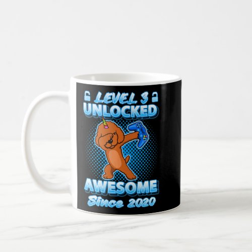 Kids Level 3 Unlocked Gamer Born 2020 Dab Poodleco Coffee Mug