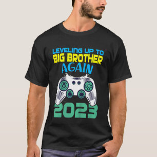 Kids Leveling Up To Big Brother Again 2023 Pregnan T-Shirt