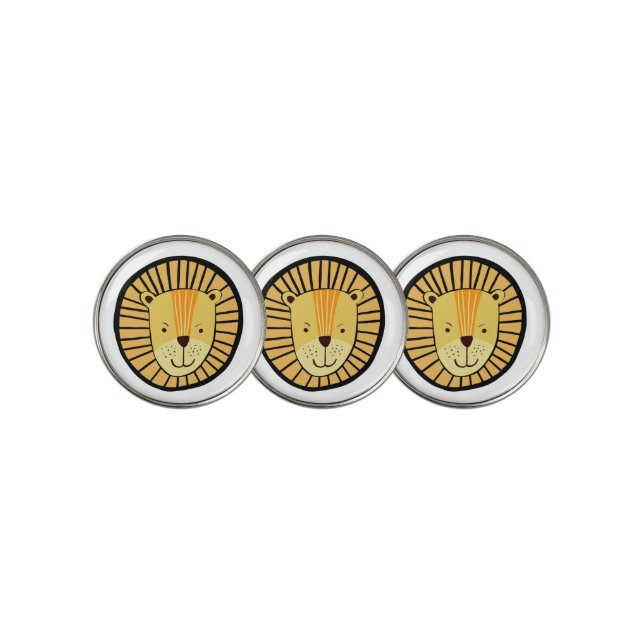 Kids Lion Jungle Animal Golf Ball Marker (3 Up)
