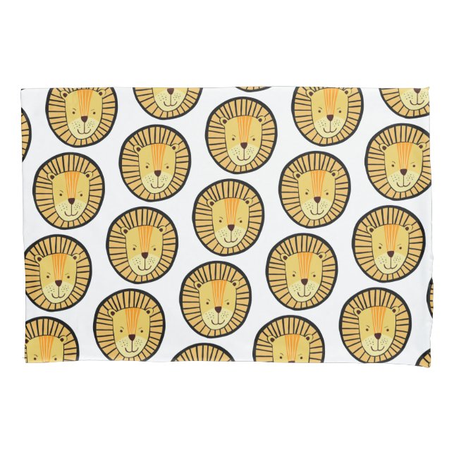 Kids Lion Jungle Animal Pattern Pillow Case (Front)