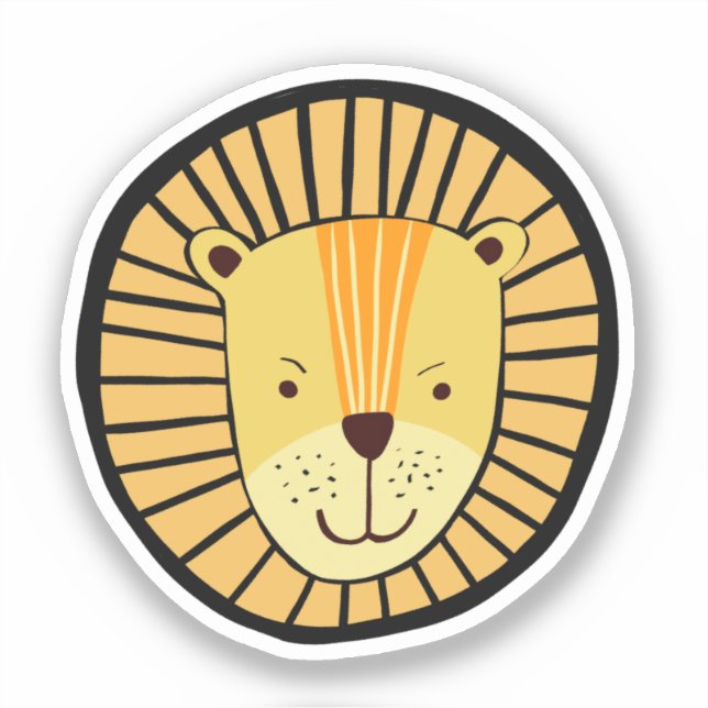 Kids Lion Jungle Animal Sticker (Front)