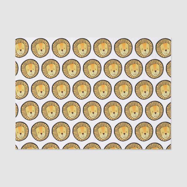 Kids Lion Jungle pattern Tissue Paper (Front)