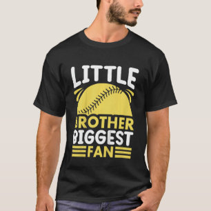 Kids Little Brother Biggest Fan Softball Season Bo T-Shirt