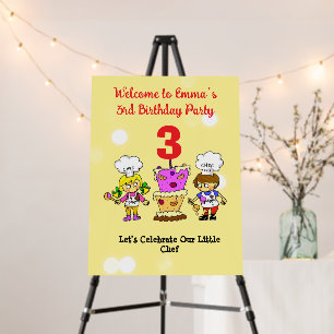 Kids Little Chef 3rd Birthday Baking Party Foam Board