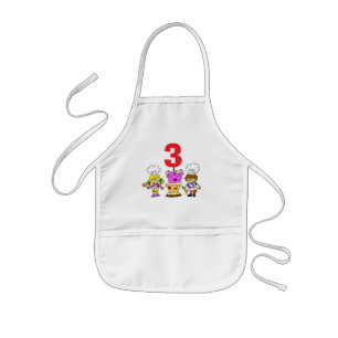 Kids Little Chef 3rd Birthday Making Cake Party Kids' Apron