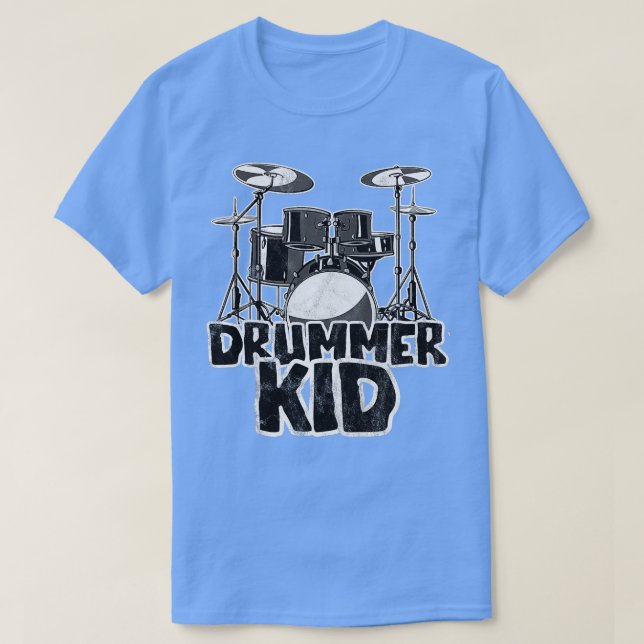 Kids Little Drummer  Awesome Drum Kit for young Mu T-Shirt (Design Front)