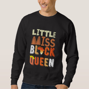 Kids Little Miss Black Queen Melanin Brown Skin Gi Sweatshirt