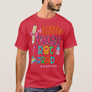 Kids Little Miss First 1st Grade Back To School Gi T-Shirt
