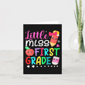 Kids Little Miss First Grade Back To School 1st G Card