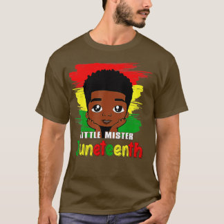 Kids Little Mister Juneteenth Black Boy Toddler Pr T-Shirt