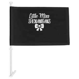 Kids Little Ms Shenanigans Cute St Patricks Day Ki Car Flag