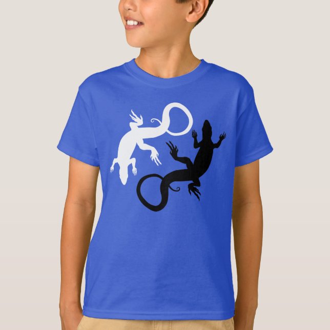 Kid's Lizard T-shirt Organic Cool Lizard Art Shirt (Front)