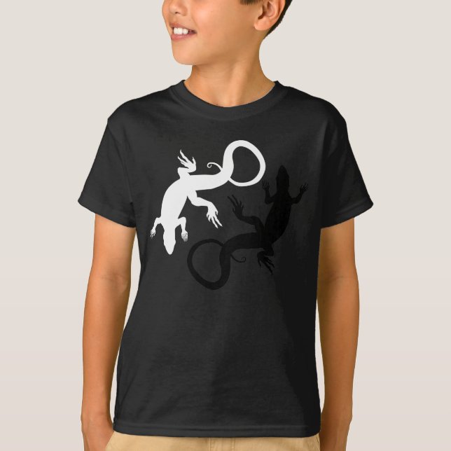 Kid's Lizard T-shirt Organic Lizard Art Shirt (Front)