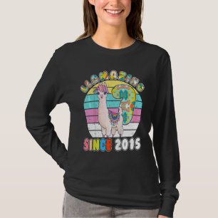 Kids Llama Girl 7 Year Old Llamazing Alpaca Birthd T-Shirt
