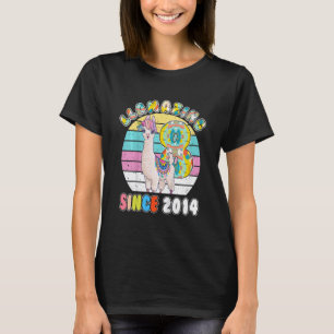 Kids Llama Girl 8 Year Old Llamazing Alpaca Birthd T-Shirt