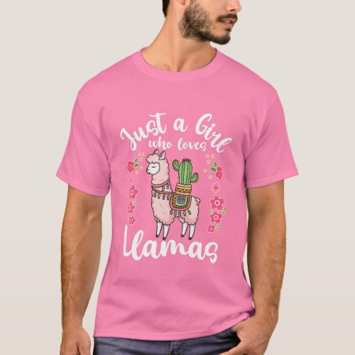 Kids Llama Just A Girl Who Loves Llamas T_Shirt