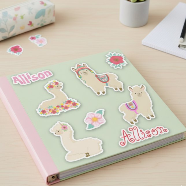 Kids Llama Personalized Fun set Sticker (Creator Uploaded)