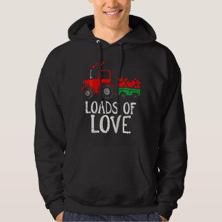 Kids Loads Of Love Tractor Cute Valentines Day Hoodie
