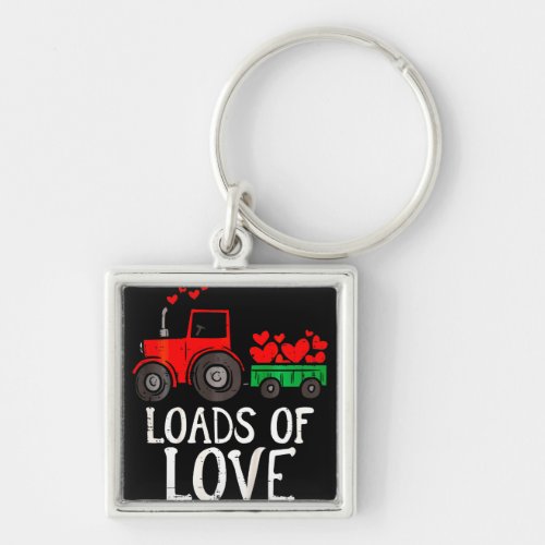 Kids Loads Of Love Tractor Cute Valentines Day Keychain