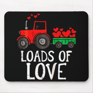 Kids Loads Of Love Tractor Cute Valentines Day Mouse Pad