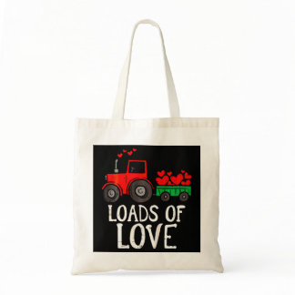 Kids Loads Of Love Tractor Cute Valentines Day Tote Bag