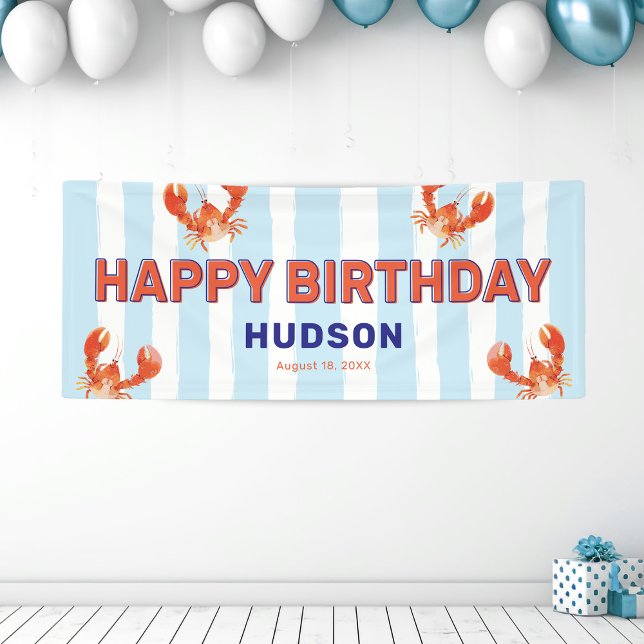 Kids Lobster Happy Birthday Banner (Creator Uploaded)