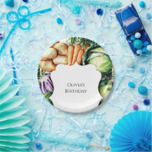 Kids Locally Grown Farmers Market Birthday Paper Plates
