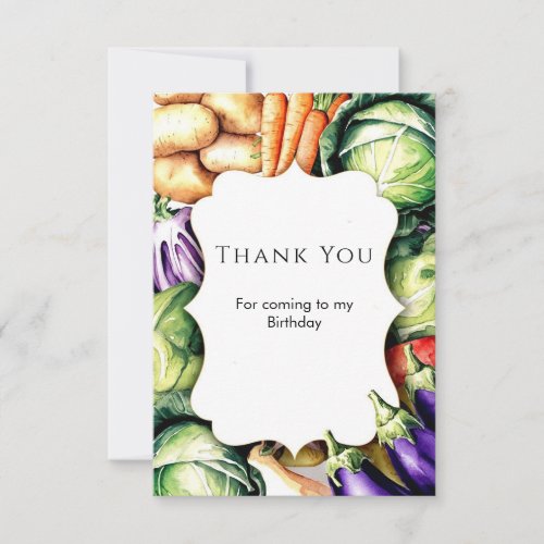 Kids Locally Grown Farmers Market Birthday Thank You Card