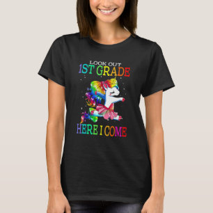 Kids Look Out 1st Grade Here I Come Unicorn T-Shirt