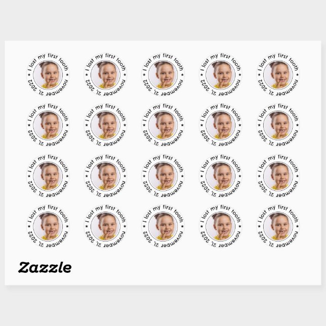 Kid's Lost First Tooth Congratulations Milestone Classic Round Sticker (Sheet)