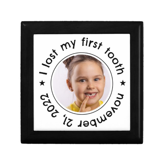 Kid's Lost First Tooth Photo Keepsake Gift Box (Front)