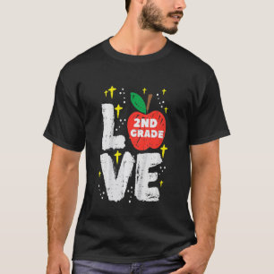 Kids Love 2nd Grade Apple Second First Day Of Scho T-Shirt
